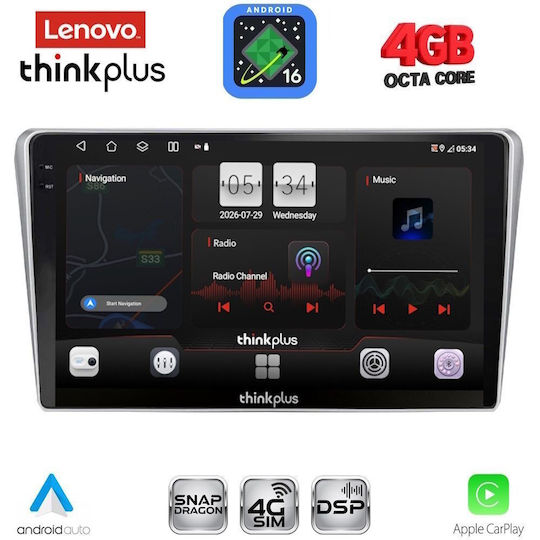 Lenovo Автомобилна Аудио Система за Toyota Avensis 2003-2009 (Bluetooth/USB/Вграден Wi-Fi/GPS/Apple CarPlay/Android Auto) с Touch Screen 9"