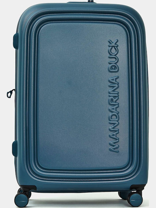 Mandarina Duck Logoduck Große Hartreisetasche Tailor Blau mit 4 Rädern Höhe 75cm
