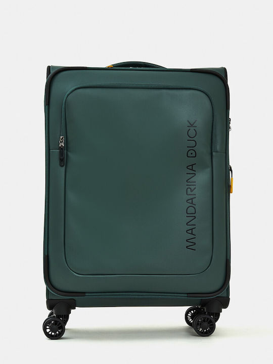 Mandarina Duck Eco Coated Μεσαία Βαλίτσα Ταξιδίου Υφασμάτινη Deep Green με 4 Ρόδες Ύψους 67εκ.