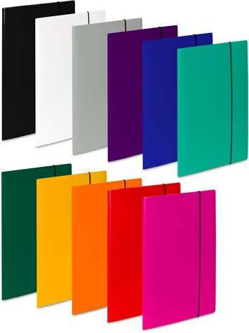 VauPe File Folder with Rubber Band and Elastic for A4 Paper Grey