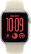 Apple Smartwatch SE 3 Cellular Aluminium 40mm Wasserdicht mit eSIM und Herzfrequenzmesser (Starlight Aluminium Gehäuse mit Sand Sport Armband - S/M)