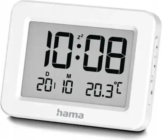 HAMA Ceas de Masă Digital cu Ceas Deșteptător Alb 00222205