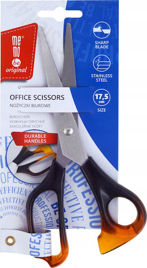 MemoBe Scissors 17.5cm With Stainless Steel Blade Orange 1 Piece