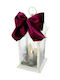 Mondex Christmas Glass Lantern White 30x14cm