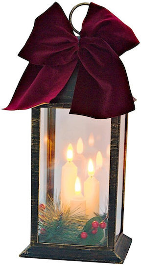 Mondex Christmas Glass Lantern Black 30x14cm