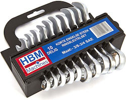 Set Deutsche Polygon-Schlüssel E-extra Kurze Zoll 10 Υμχ 3 8"-3 4" HBM Machines Set Deutsche Polygon-Schlüssel E-extra Kurze Zoll 10 Υμχ 3 8"-3 4" HBM Machines