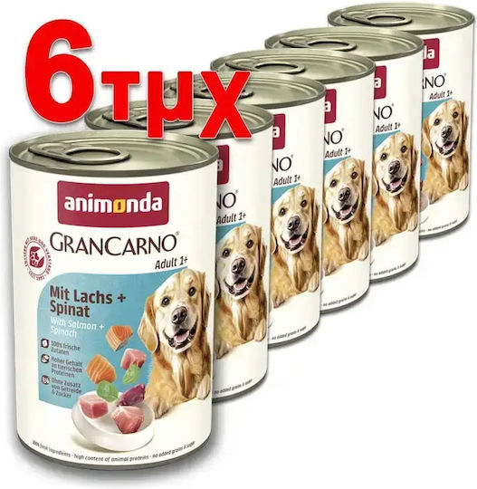 Animonda Grancarno Nasses Hundefutter Dose Mit Lachs Und Fleisch 6x400g