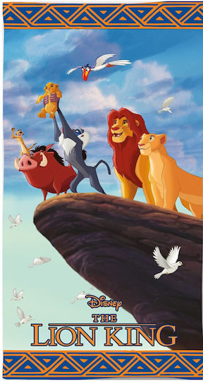 Παιδική Πετσέτα Θαλάσσης Microfiber 70x140 Dimcol Lion King 101 Sky Blue