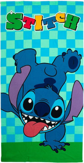 Παιδική Πετσέτα Θαλάσσης Microfiber 70x140 Dimcol Lilo & Stitch 186 Aqua-sky Blue