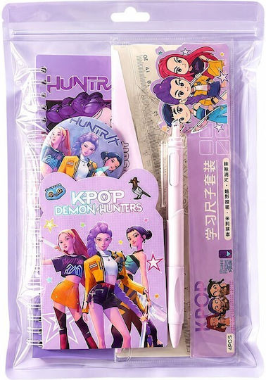 Kinder Schreibwaren-Sets mit Notizbuch, Stift und Lineal 5 Stück