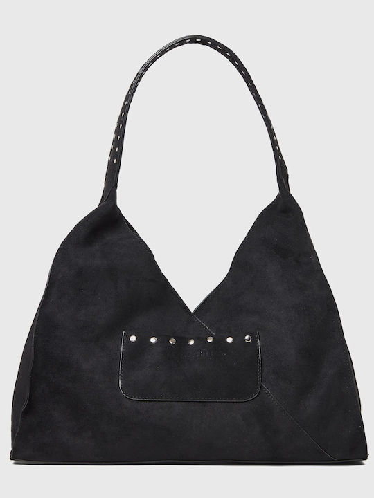 Women's Shoulder Bag Suede Black