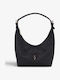 Damen Schultertasche Schwarzes Leder