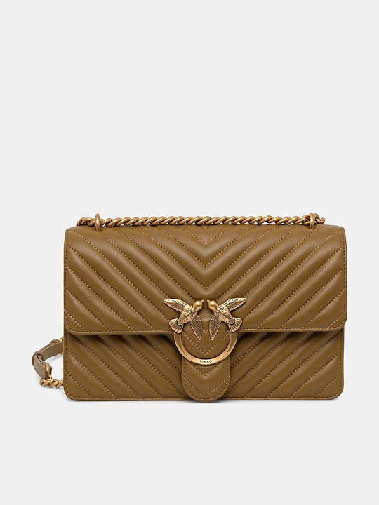Pinko Leather Women's Crossbody Bag Beige