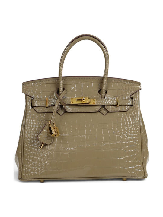 Passaggio Leather Leather Women's Tote Bag Beige