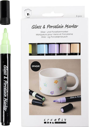 Glas-Porzellan Markierer Pastellfarben 6 Stück