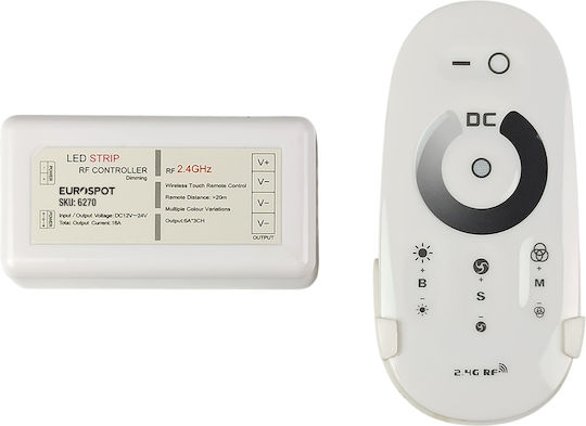 Eurospot Kit Controler LED+ Alb Telecomandă RF 2.4GHz Bandă Monocromă DC 12-24V EU6270