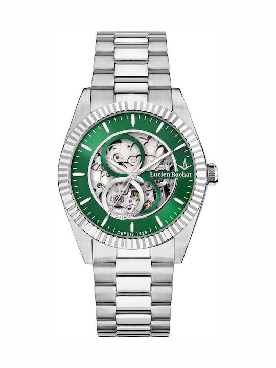 Men's 39mm Automatic Watch with Silver Stainless Steel Bracelet