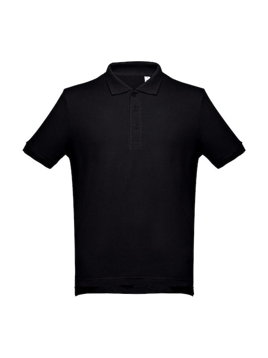 Th Clothes Μπλούζα Εργασίας Polo Adam Κοντομάνικη 195gr/m² Μαύρη