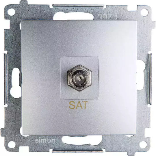 Kontakt-Simon TV-Antennensteckdose Simon54 Sat Silber Dasf1.01/43