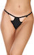 Sexy Unterwäsche String Cut-outs Ketten Schwarz