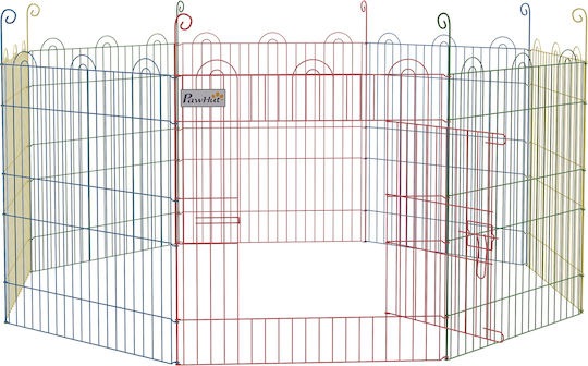 Pawhut Foldable Metallic Dog Park with 8 Panels 156x156x60cm Multicolour