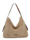 Knitted Fur Women's Hobo Bag Beige
