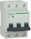 Tripolar Automatic Circuit Breaker 20a Curve C Breaking Capacity 4500a White