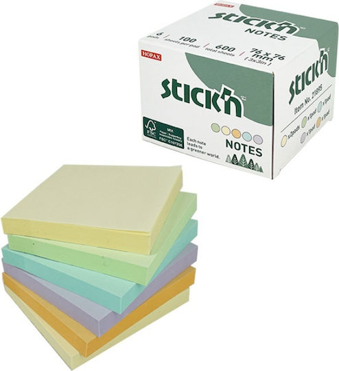 Stick'N Notizblöcke in Würfel 100 Blätter Set 6Stücke Recycelt