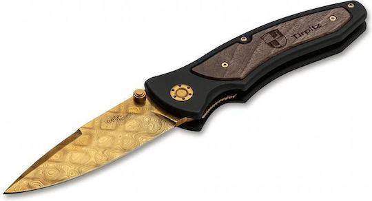 Boker Tirpitz Джобно ножче Damast Gold в Калъф