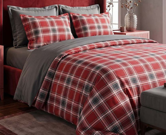 MayHome MayHome Bettlaken Halbdoppel mit Gummibettlaken 120x200+25cm Rote 3 Stück