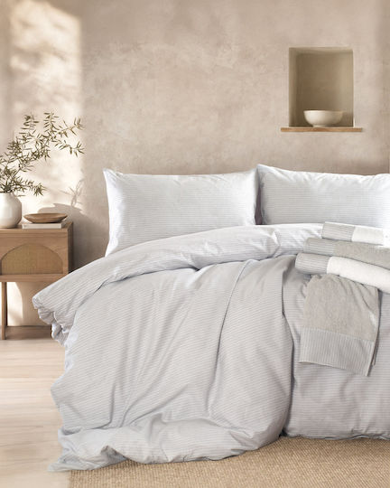 Rythmos Sand Σετ Σεντόνια King Size με Λάστιχο 230x260+25εκ. Sand Γκρι (4τμχ)