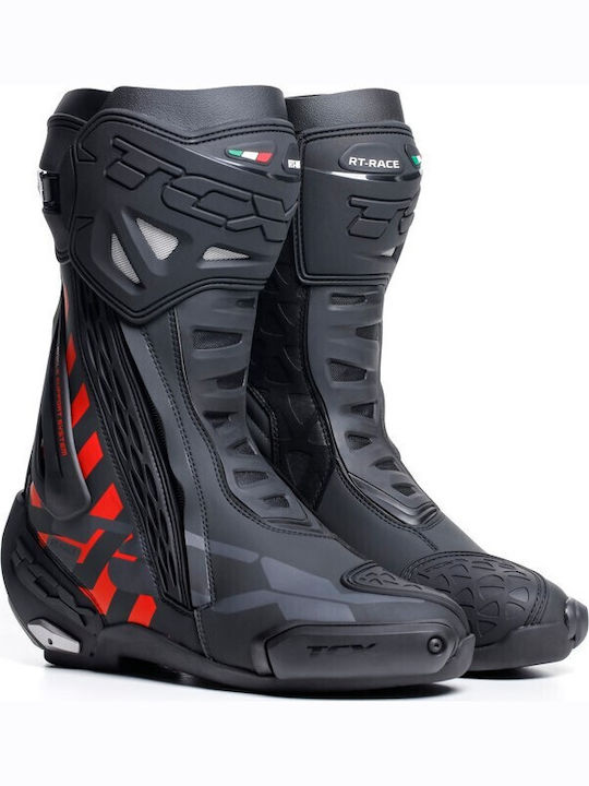 TCX RT-Race Herren Leder Reitstiefel Schwarz/Rot
