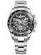 Pagani Design Ceas Bărbătesc 40mm Cronograf Automat cu Brățară din Oțel Silver/black