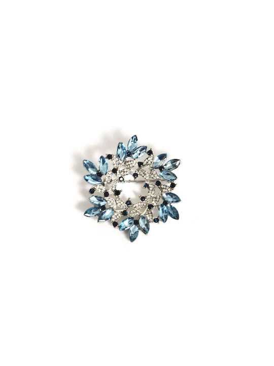 Mat Fashion Брошка Цвете Син 0043.8160.Н-blue