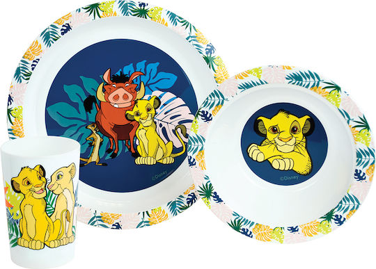Disney Σετ Φαγητού Ango Lion King από Πλαστικό Λευκό 3τμχ για 6+ μηνών