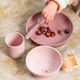 Nattou Silicone Feeding Set with Anti-Slip Base Pink 3 Pieces