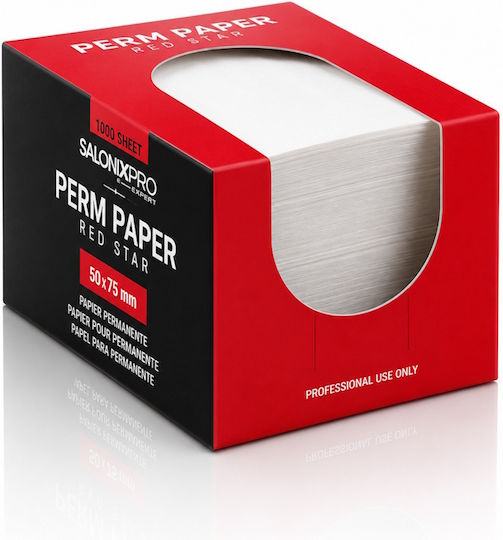 Xanitalia Friseursalonbedarf Perm Papier Rote Stern 50×75mm 1000 Stück