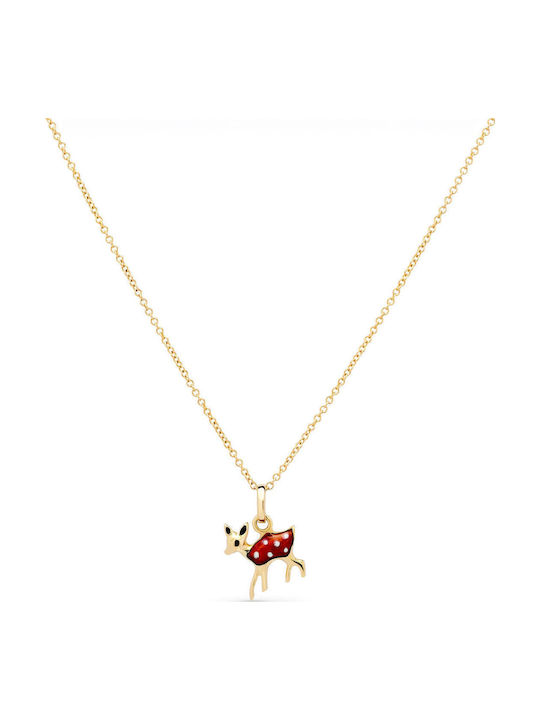 Ulysses Kinder Halskette 14k Gelbes Gold Email