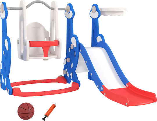 Aiyaplay Slide with Basketball Hoop & Swing Navy Blue