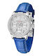 Pagani Design Ceas Dama 36mm Cronograf Baterie Cu Curea Din Piele Albastră