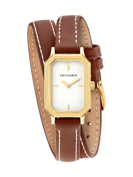 Trussardi Women's Watch 22mm Battery with Brown Leather Strap