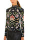 Women's Blouse Long Sleeve Floral Red Black Green