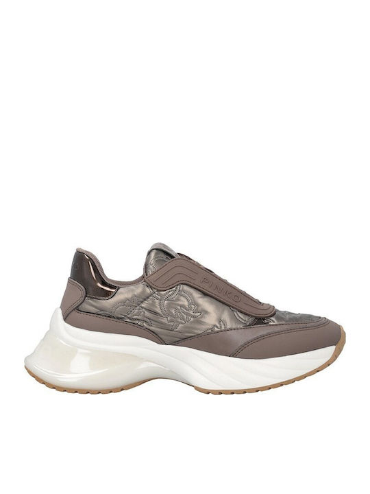 Pinko Ariel Damen Sneakers Braun / Hellweiß