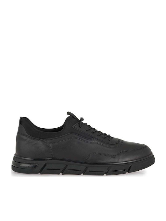 Men's Black Leather Sneakers