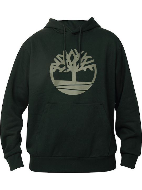 Tree Brushback Hoodie Dark Green
