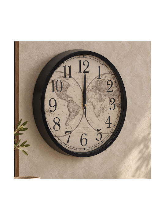 Keskor Keskor Wanduhr Kunststoff Schwarz 30x4cm