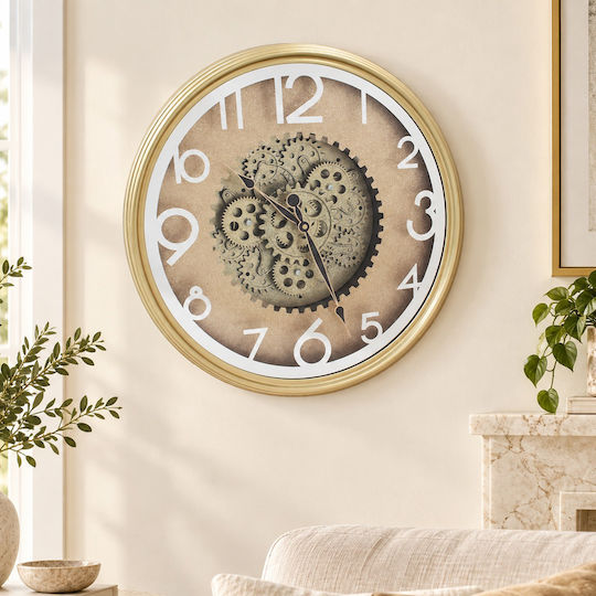 Keskor Keskor Wanduhr Kunststoff Gold 50x5,5cm