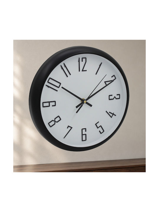 Keskor Keskor Wall Clock Plastic Black 30x4.5cm