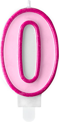 Geburtstagskerzen Rosa 0 Pink 7 cm Höhe
