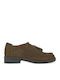 Leder Damen Mokassins in Khaki Farbe